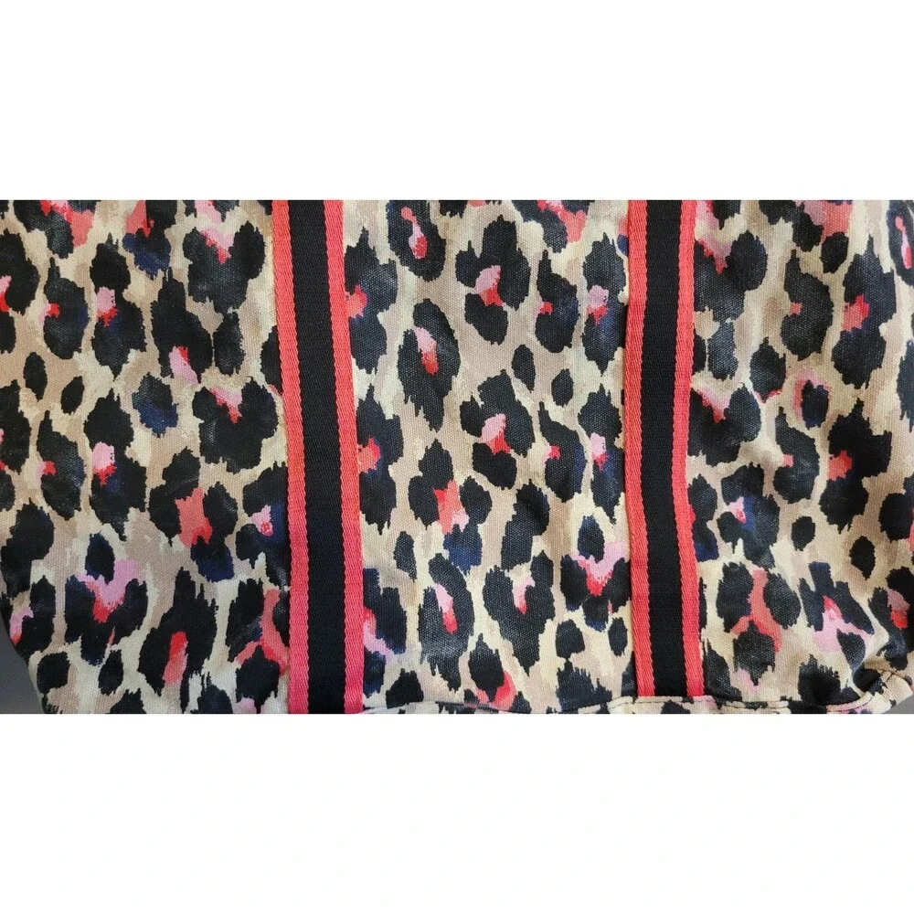 Victoria’s Secret Travel Bag Duffle Beach Tote Cotton Black Pink Leopard Print